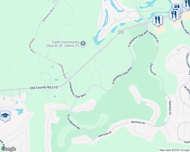 map of restaurants, bars, coffee shops, grocery stores, and more near 3416 South Saxxon Road in St. Augustine