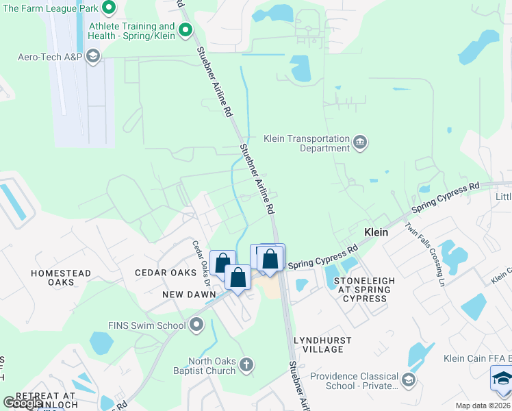 map of restaurants, bars, coffee shops, grocery stores, and more near 19025 Stuebner Airline Road in Spring
