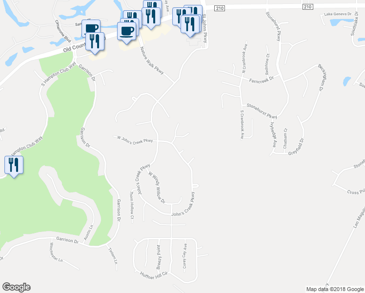 map of restaurants, bars, coffee shops, grocery stores, and more near 1304 Fireside Court in Saint Augustine