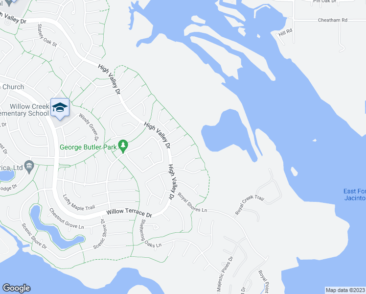 map of restaurants, bars, coffee shops, grocery stores, and more near 6115 Lark Valley Court in Houston