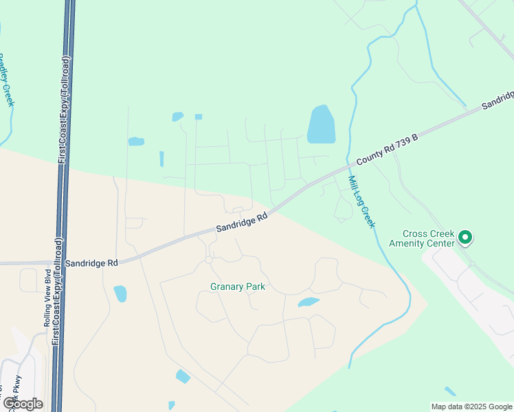 map of restaurants, bars, coffee shops, grocery stores, and more near 2384-2406 County Road 739 B in Green Cove Springs