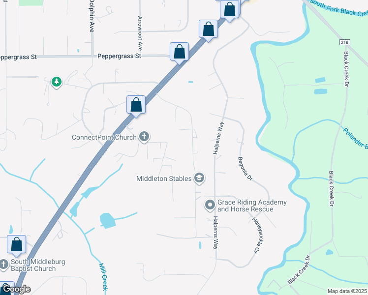 map of restaurants, bars, coffee shops, grocery stores, and more near 2771 Howard Road in Middleburg
