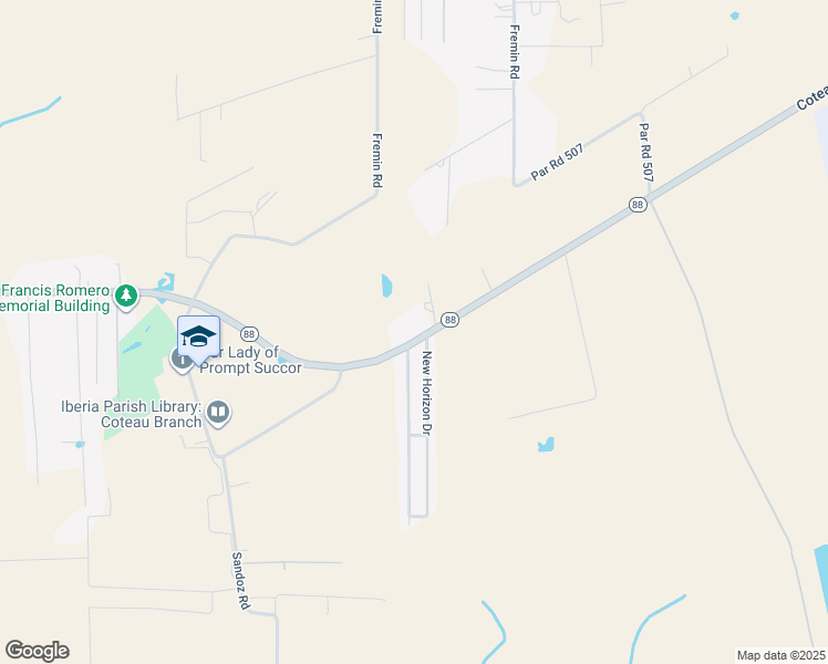 map of restaurants, bars, coffee shops, grocery stores, and more near 1706 Coteau Road in New Iberia