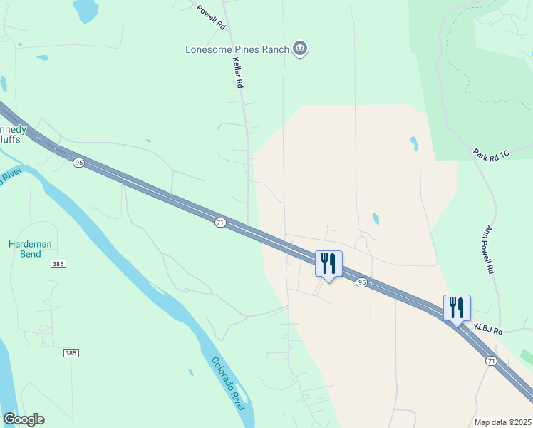map of restaurants, bars, coffee shops, grocery stores, and more near 125 Kellar Road in Smithville