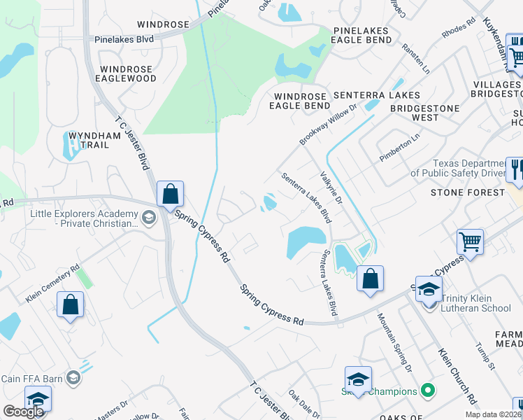 map of restaurants, bars, coffee shops, grocery stores, and more near 6238 Avon Landing Lane in Spring