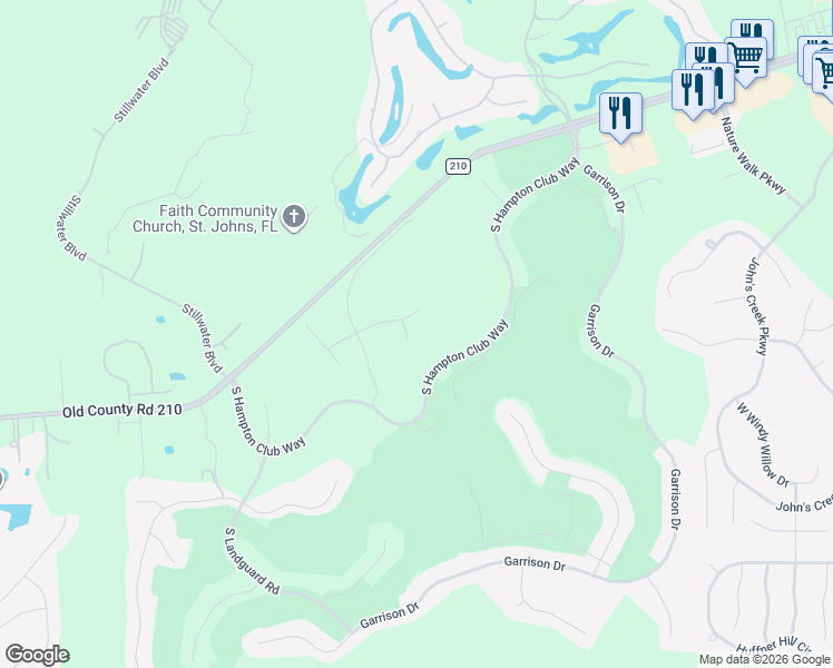 map of restaurants, bars, coffee shops, grocery stores, and more near 3208 Trafalgar Court in St. Augustine