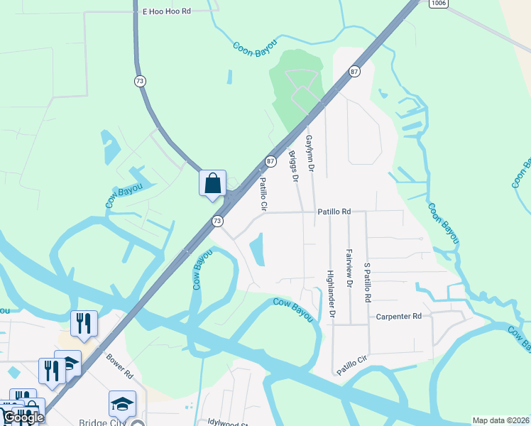 map of restaurants, bars, coffee shops, grocery stores, and more near 100-146 W Pattillo Rd in Orange