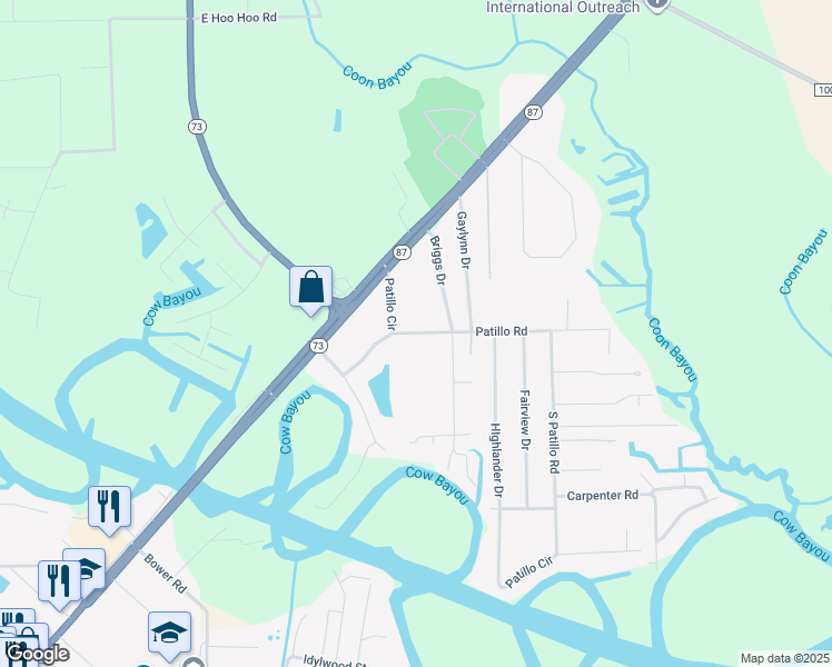 map of restaurants, bars, coffee shops, grocery stores, and more near 146 W Pattillo Rd in Orange