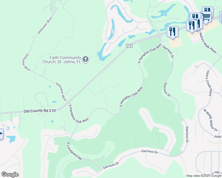 map of restaurants, bars, coffee shops, grocery stores, and more near 3121 East Banister Road in St. Augustine