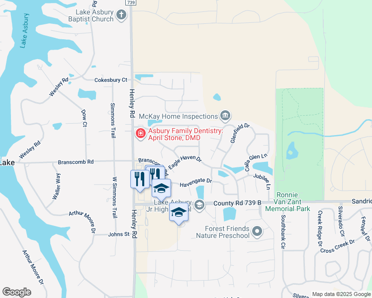 map of restaurants, bars, coffee shops, grocery stores, and more near 3267 Chad Bourne Drive in Green Cove Springs