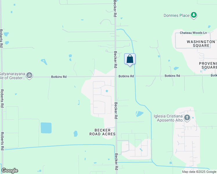 map of restaurants, bars, coffee shops, grocery stores, and more near 18800 Becker Road in Hockley