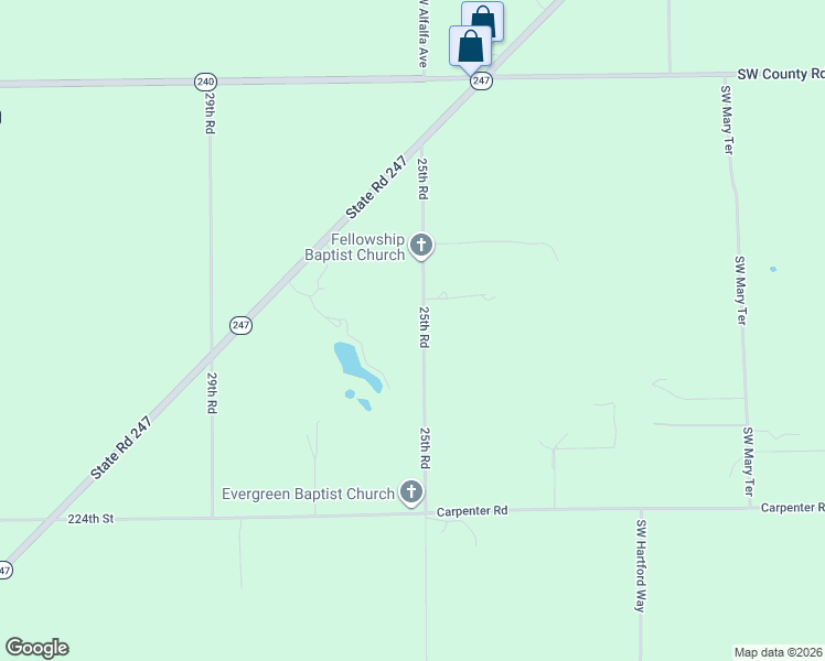 map of restaurants, bars, coffee shops, grocery stores, and more near 22019 25th Road in Lake City