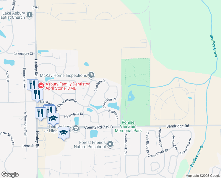map of restaurants, bars, coffee shops, grocery stores, and more near 2508 Glenfield Drive in Green Cove Springs