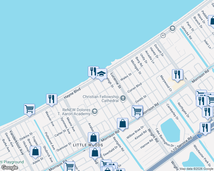 map of restaurants, bars, coffee shops, grocery stores, and more near 40217 Hayne Boulevard in New Orleans