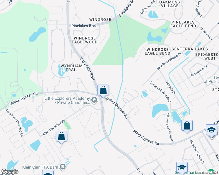map of restaurants, bars, coffee shops, grocery stores, and more near 6206 Old Spring Cypress Rd in Spring