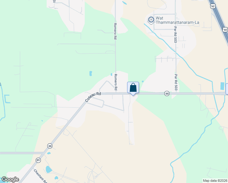 map of restaurants, bars, coffee shops, grocery stores, and more near 4612 Coteau Road in New Iberia