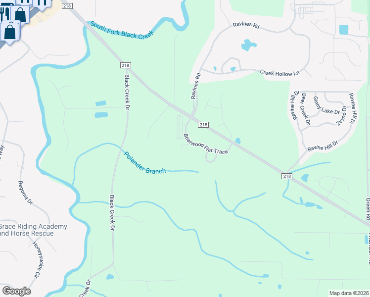 map of restaurants, bars, coffee shops, grocery stores, and more near 3791 County Road 218 in Middleburg