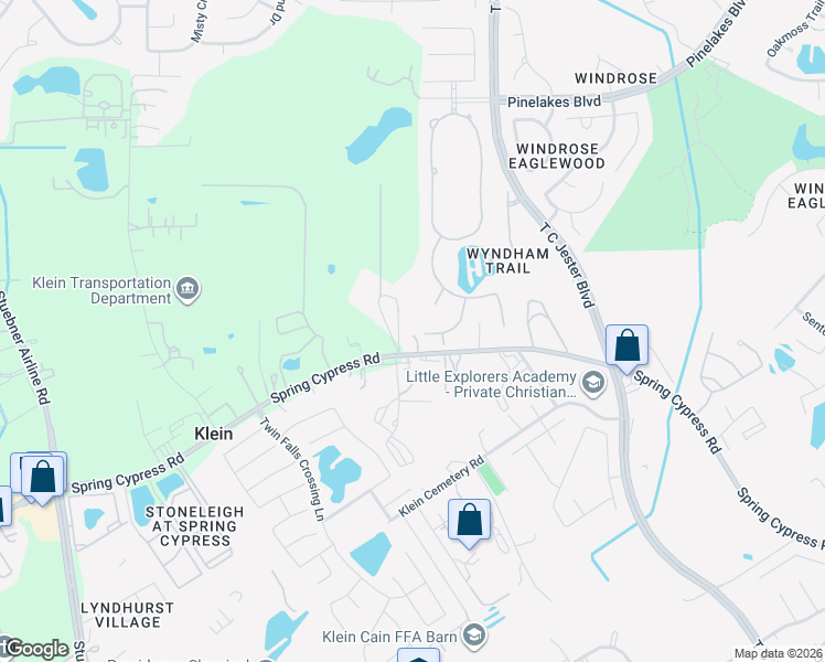 map of restaurants, bars, coffee shops, grocery stores, and more near 6710 Spring Cypress Road in Spring