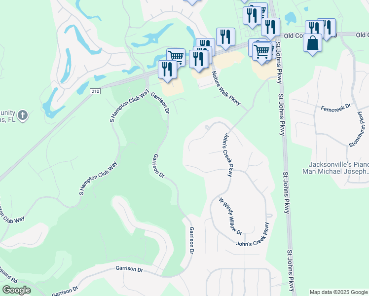 map of restaurants, bars, coffee shops, grocery stores, and more near 894 West American Eagle Drive in St. Augustine