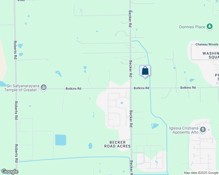 map of restaurants, bars, coffee shops, grocery stores, and more near 24130 Botkins Road in Harris County