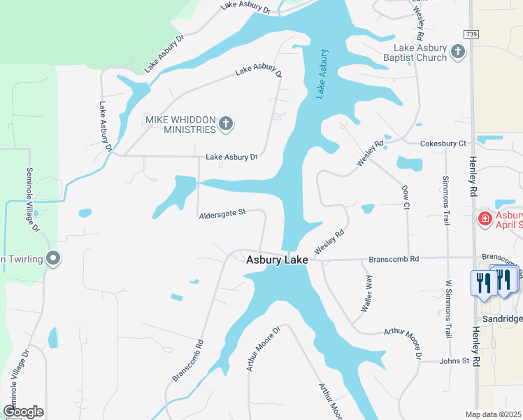 map of restaurants, bars, coffee shops, grocery stores, and more near 101 Aldersgate Street in Green Cove Springs