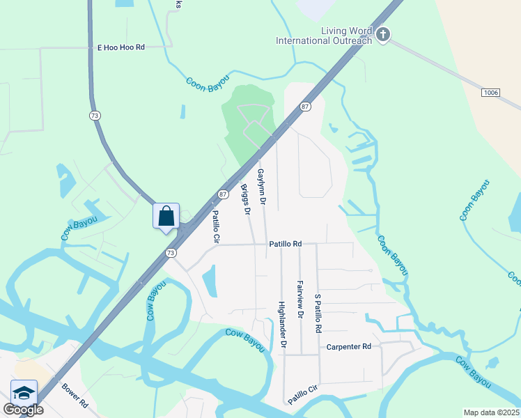 map of restaurants, bars, coffee shops, grocery stores, and more near 2619 Briggs Drive in Orange