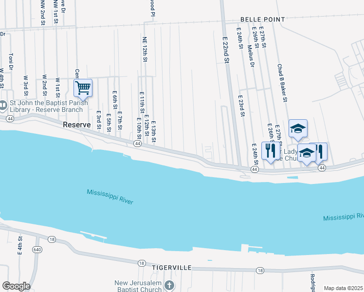 map of restaurants, bars, coffee shops, grocery stores, and more near 118 East 15th Street in Reserve