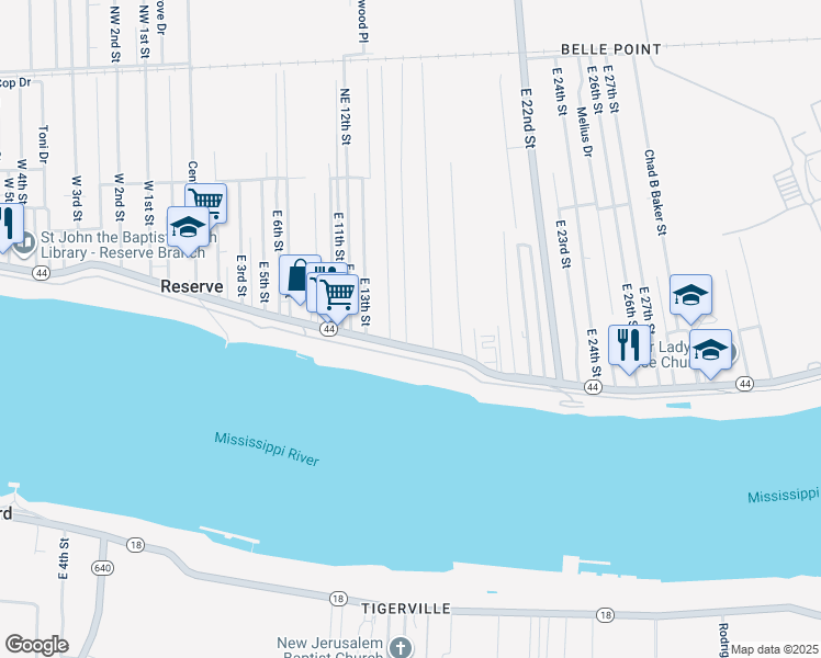 map of restaurants, bars, coffee shops, grocery stores, and more near 118 East 15th Street in Reserve