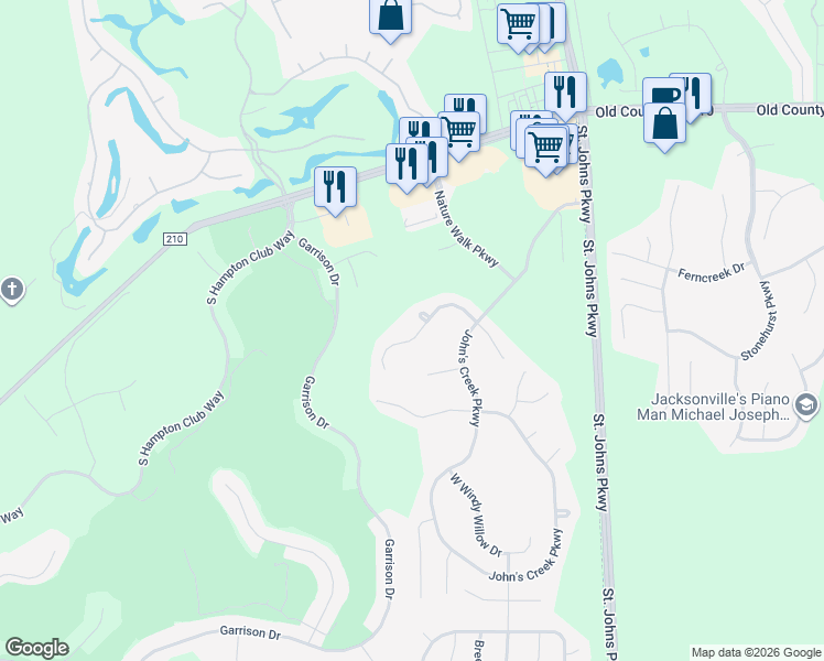 map of restaurants, bars, coffee shops, grocery stores, and more near 852 West American Eagle Drive in St. Augustine