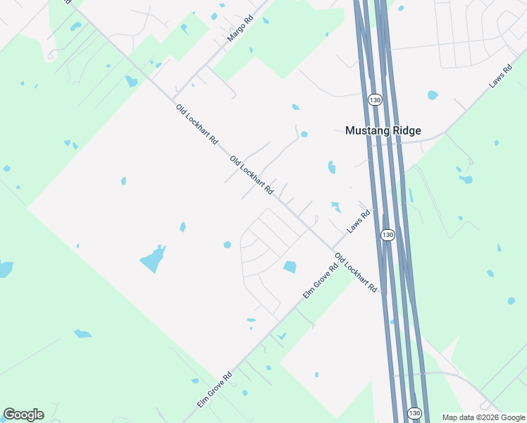 map of restaurants, bars, coffee shops, grocery stores, and more near Old Lockhart Highway in Mustang Ridge