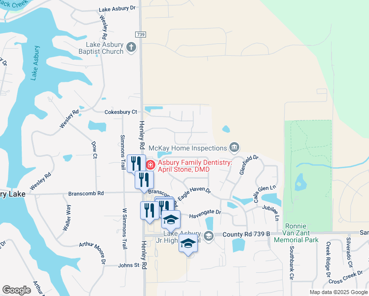 map of restaurants, bars, coffee shops, grocery stores, and more near 3167 Treeside Lane in Green Cove Springs