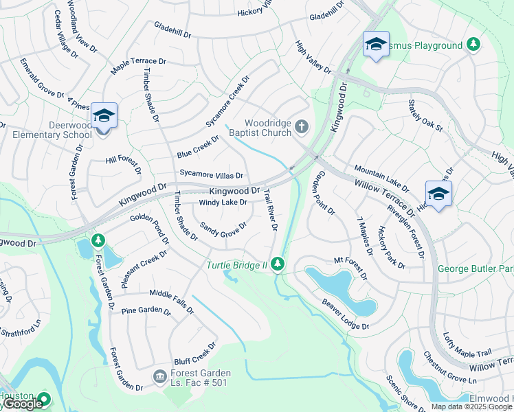 map of restaurants, bars, coffee shops, grocery stores, and more near 5411 Glenview Drive in Houston
