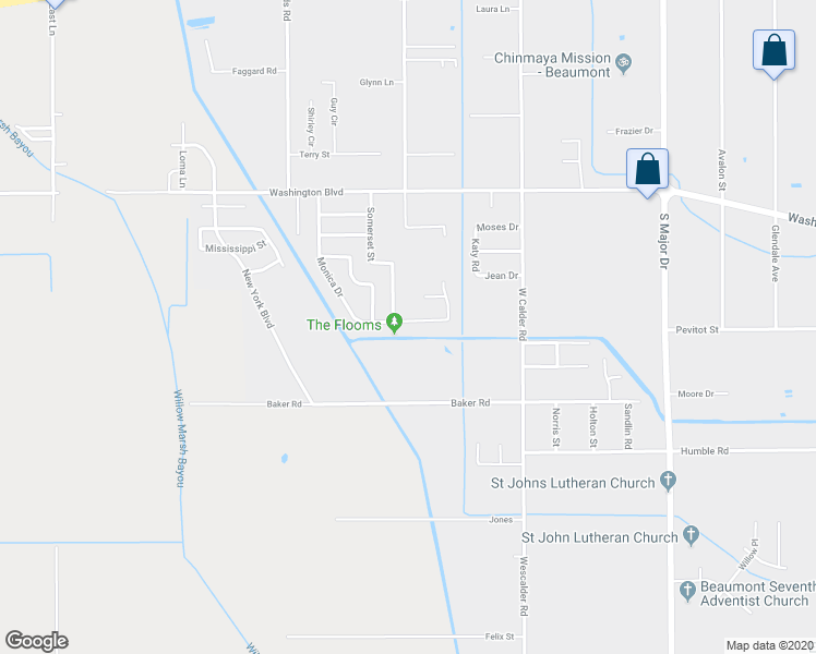 map of restaurants, bars, coffee shops, grocery stores, and more near 9195 Monica Street in Beaumont