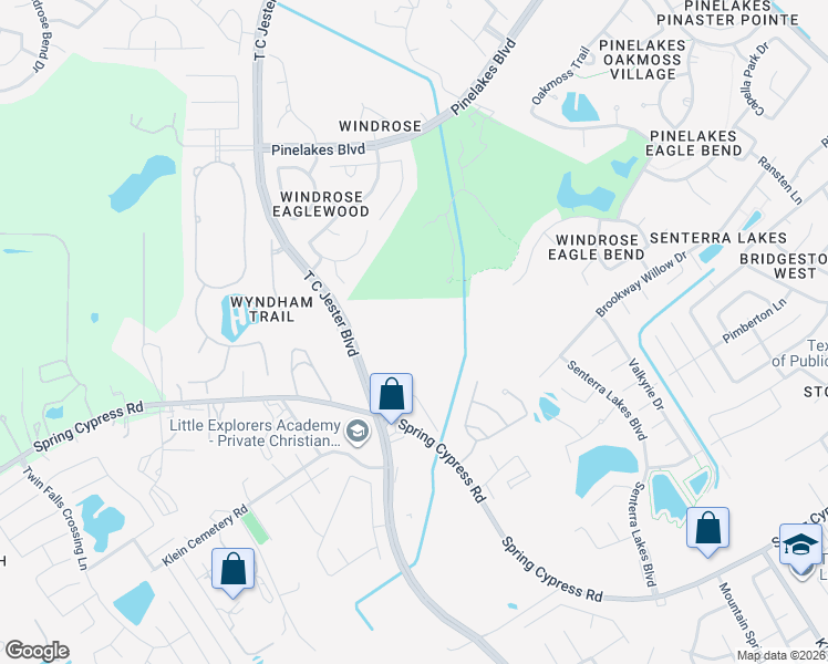map of restaurants, bars, coffee shops, grocery stores, and more near 6206 Old Spring Cypress Road in Spring