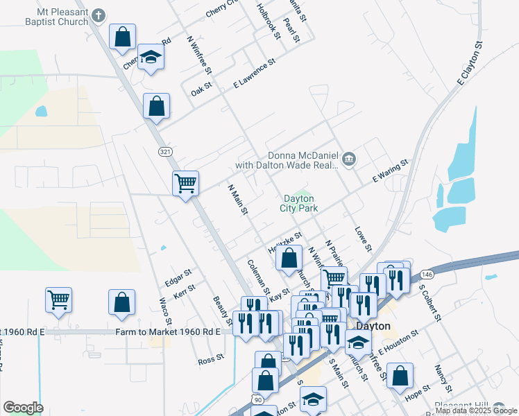 map of restaurants, bars, coffee shops, grocery stores, and more near 110 Oakdale Street in Dayton