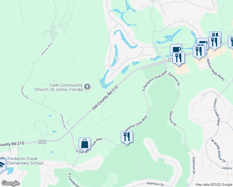 map of restaurants, bars, coffee shops, grocery stores, and more near 140 Atherley Road in St. Augustine