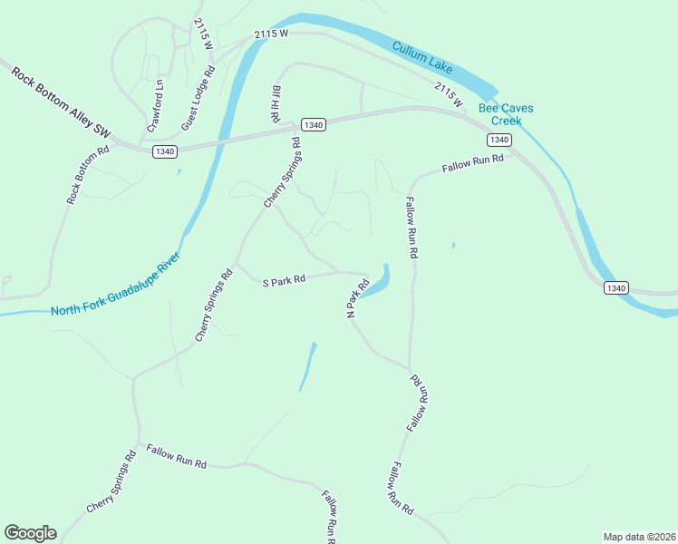 map of restaurants, bars, coffee shops, grocery stores, and more near North Park Road in Kerr County