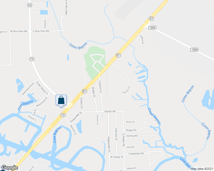 map of restaurants, bars, coffee shops, grocery stores, and more near 4457 State Highway 87 in Orange