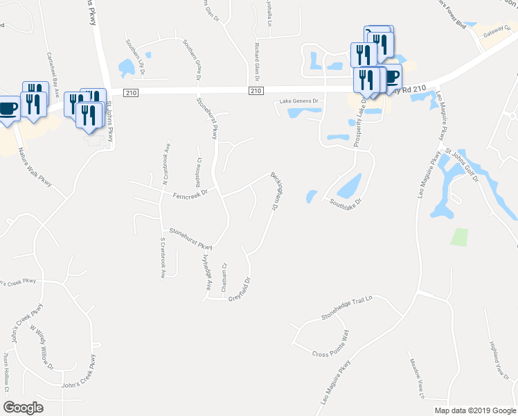 map of restaurants, bars, coffee shops, grocery stores, and more near 1228 Woodchurch Lane in Saint Augustine