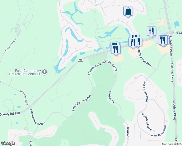 map of restaurants, bars, coffee shops, grocery stores, and more near 217 South Hampton Club Way in St. Augustine