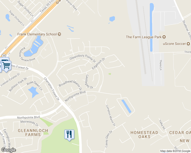 map of restaurants, bars, coffee shops, grocery stores, and more near 19810 Ringwald Court in Spring