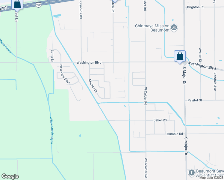 map of restaurants, bars, coffee shops, grocery stores, and more near 2285 Somerset St in Beaumont