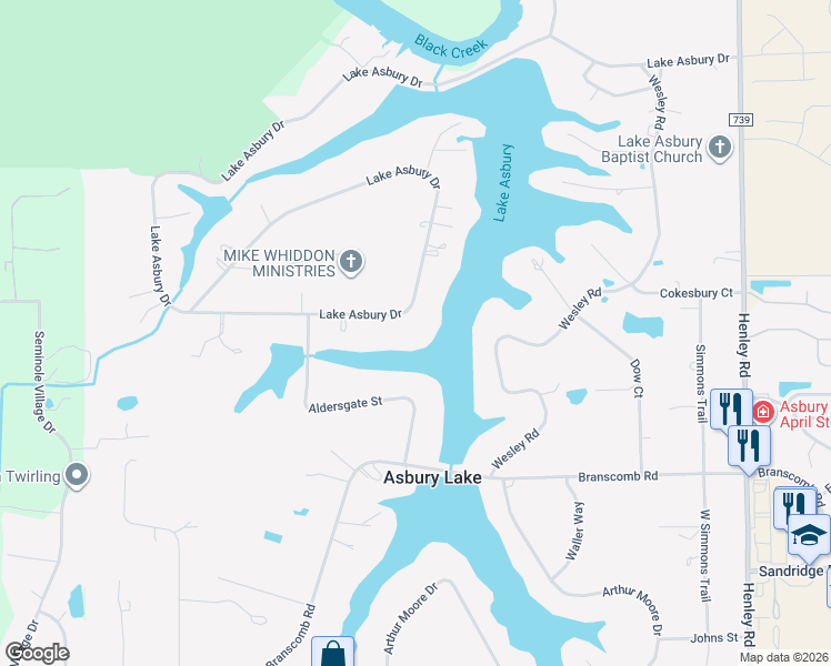 map of restaurants, bars, coffee shops, grocery stores, and more near 969 Lake Asbury Drive in Green Cove Springs