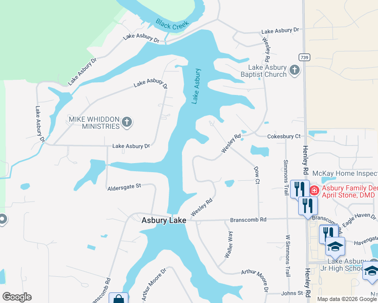 map of restaurants, bars, coffee shops, grocery stores, and more near 258 Wesley Road in Green Cove Springs