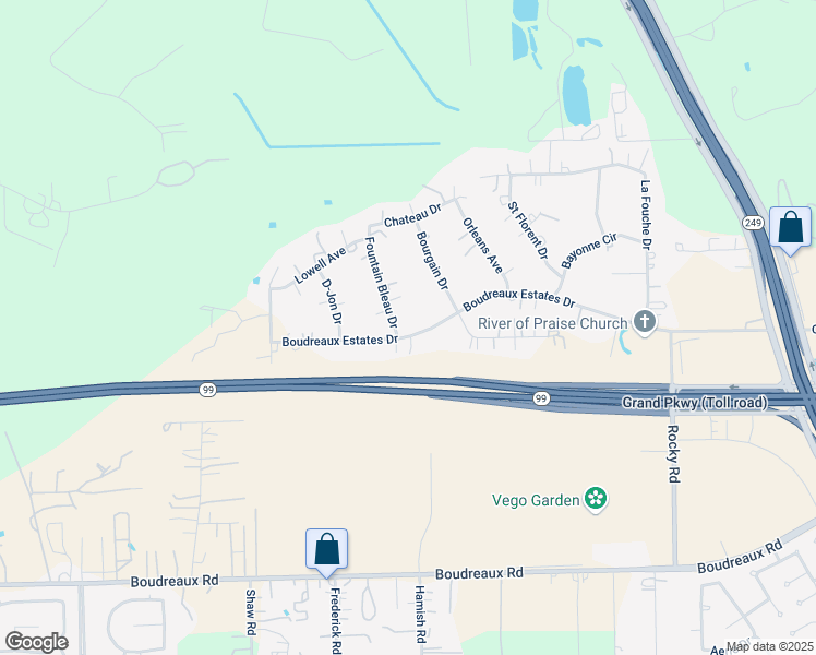 map of restaurants, bars, coffee shops, grocery stores, and more near 13614 Boudreaux Estates Drive in Tomball