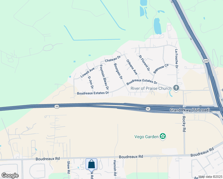 map of restaurants, bars, coffee shops, grocery stores, and more near 13614 Boudreaux Estates Drive in Tomball