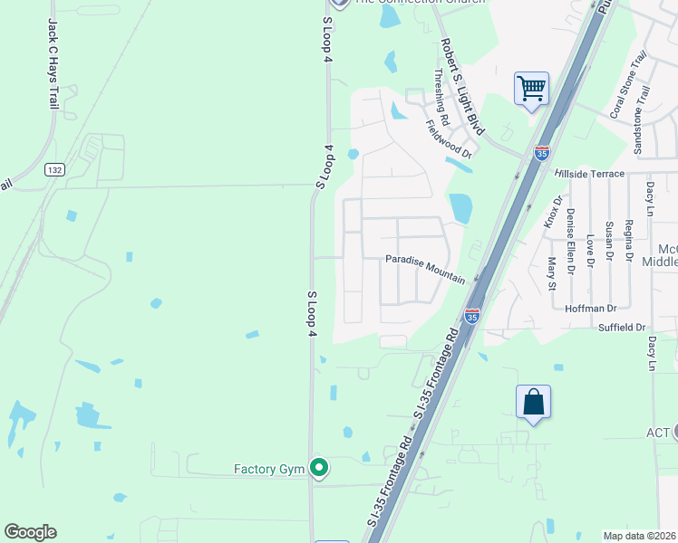 map of restaurants, bars, coffee shops, grocery stores, and more near 853 Hot Spring Valley in Buda