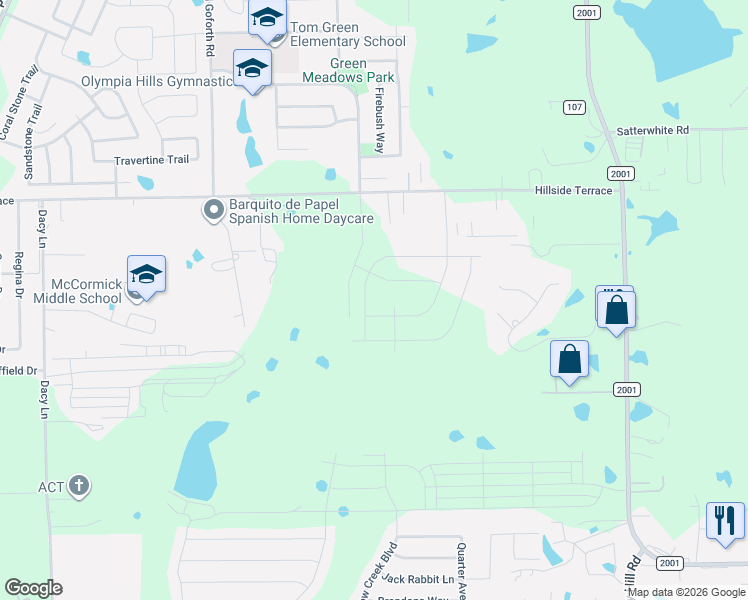 map of restaurants, bars, coffee shops, grocery stores, and more near 1390 Hillside Terrace in Buda