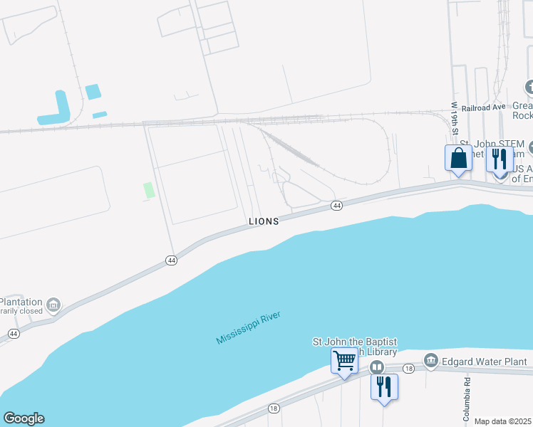 map of restaurants, bars, coffee shops, grocery stores, and more near 2292 Louisiana 44 in Reserve