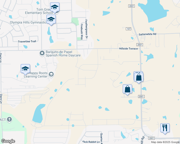 map of restaurants, bars, coffee shops, grocery stores, and more near 215 Brook Cove in Buda